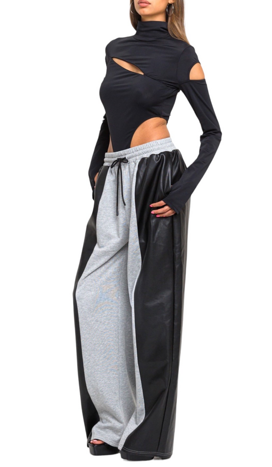 Faux Leather Sweatpants