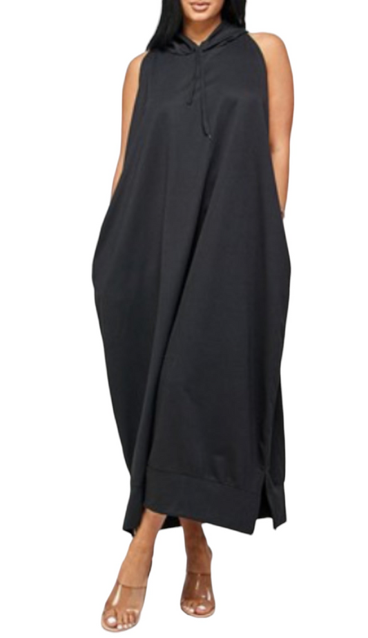 Sleeveless Midi Dress - Black