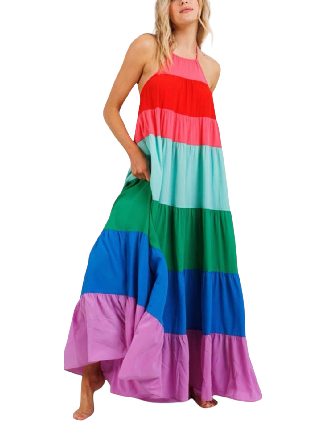 Color Block Maxi Dress - Boutique Salone