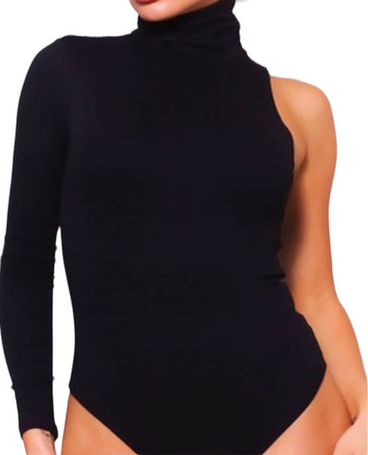 Asymmetric Turtleneck Bodysuit