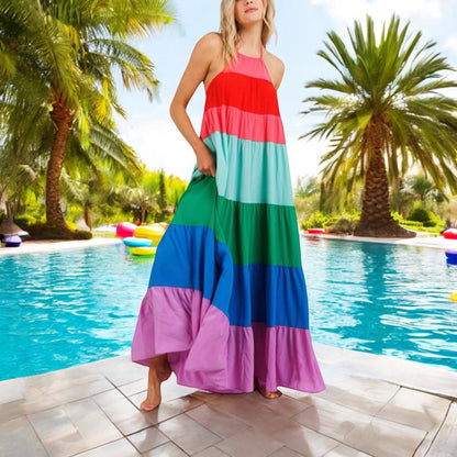 Color Block Maxi Dress